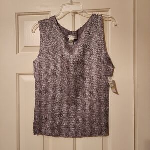 Rafael pewter sleeveless top, NWT, Large